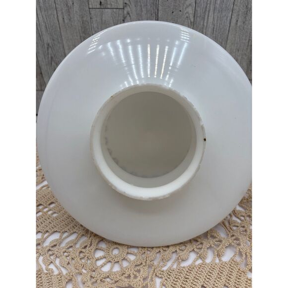 Vintage Art Deco Milk Glass Ceiling Fixture Black White Atomic - Picture 6 of 9